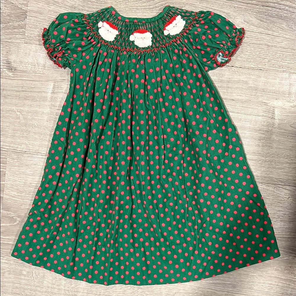 Green and Red Polka Dot Kids Dress